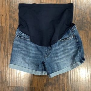 Maternity denim shorts